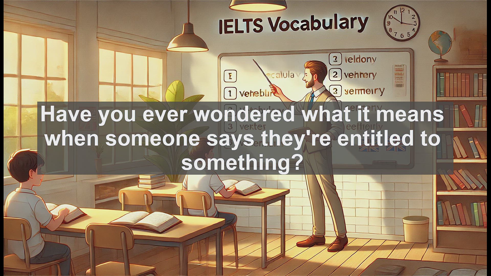 'Video thumbnail for 2500 Must Know IELTS 6.5 Vocabulary - Understanding 'Entitle': Boost Your IELTS Score'