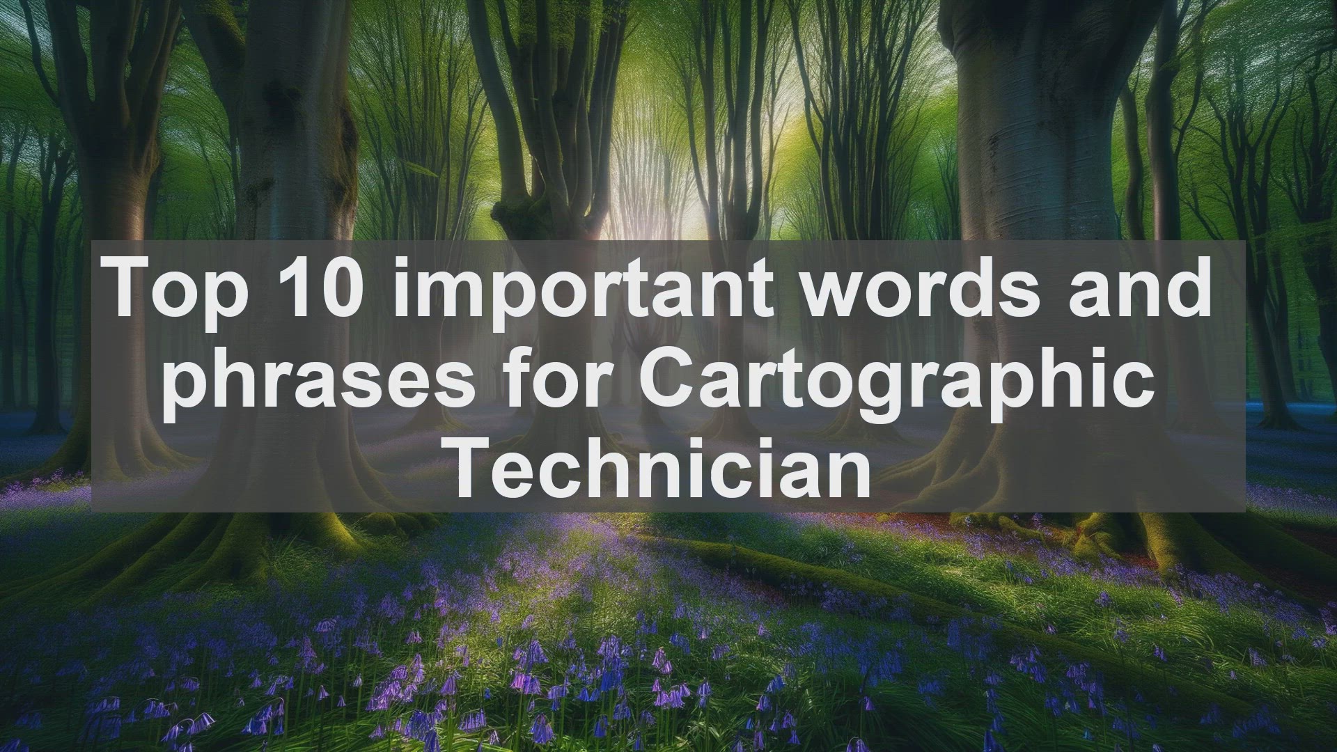 'Video thumbnail for Top 10 important words and phrases for Cartographic Technician'