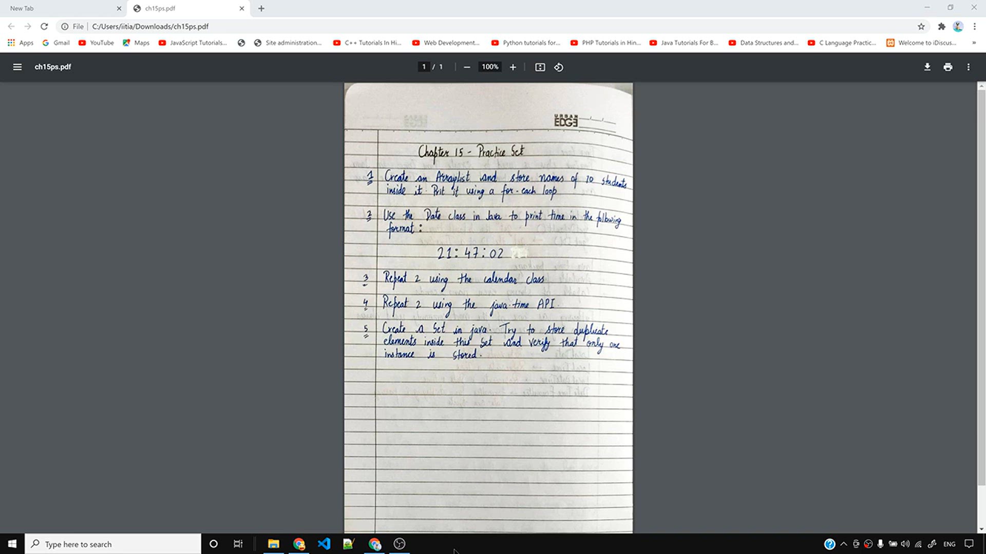'Video thumbnail for Advanced Java Practice Set'