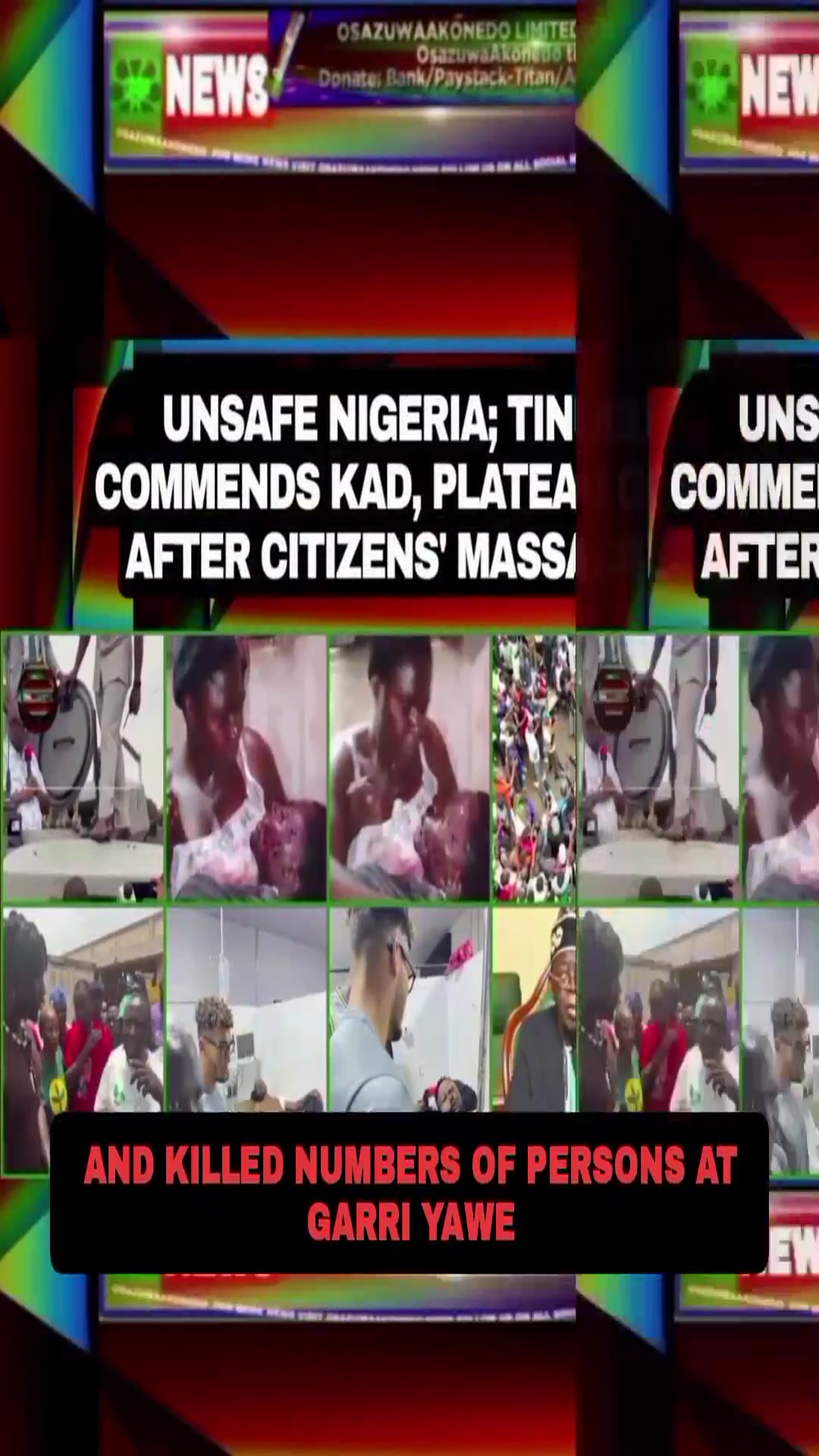Video thumbnail for Unsafe Nigeria; Tinubu Commends Kad, Plateau Govs After Citizens’ Massacres