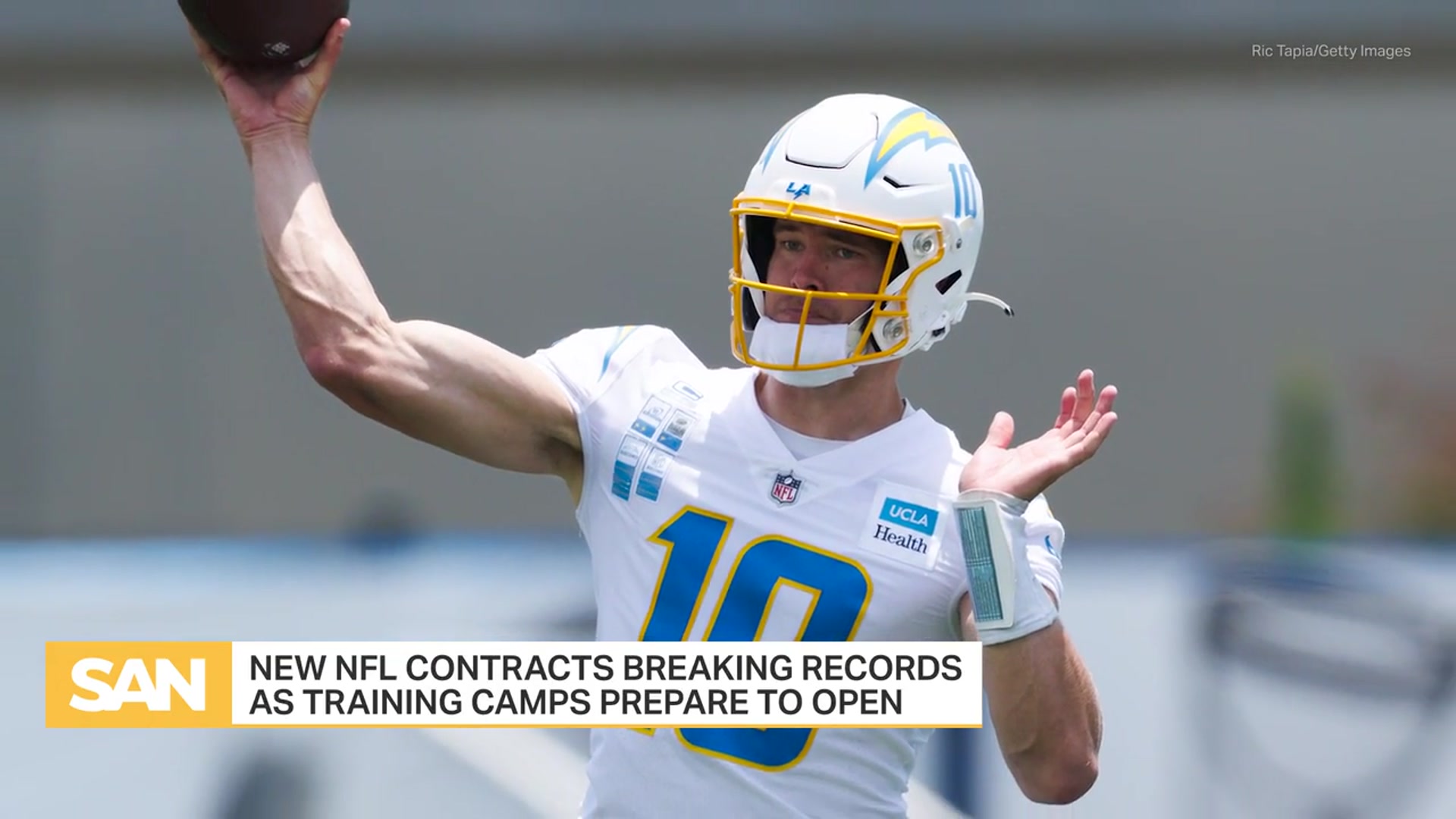 'Video thumbnail for NFL teams dole out record-breaking deals as training camps set to open'