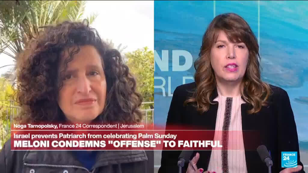 Video thumbnail for Israeli police bar top Catholic figure in Jerusalem from holding Palm Sunday mass at Holy Sepulchre