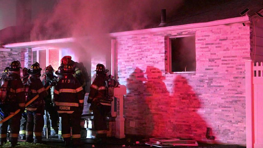 Video thumbnail for Massapequa Park house fire displaces 10 residents