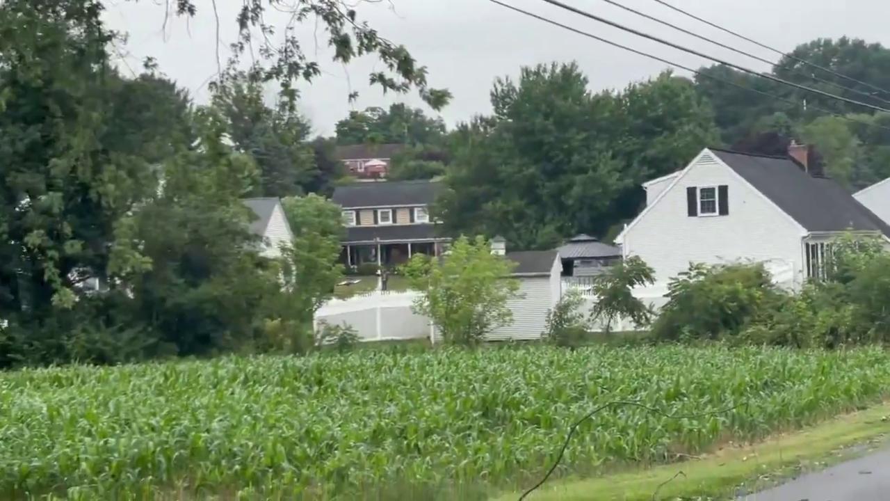 Video thumbnail for US: Powerful Storm Leaves Snapped Poles And Widespread Tree Damage In Pennsylvania.