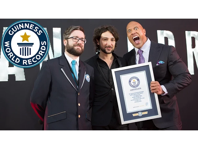 'Video thumbnail for Dwayne ‘The Rock’ Johnson attempts a selfie record'