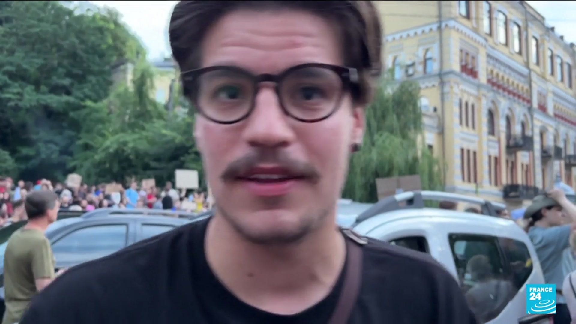 'Video thumbnail for Ukraine curbs anti-corruption agencies, sparking rare protests'