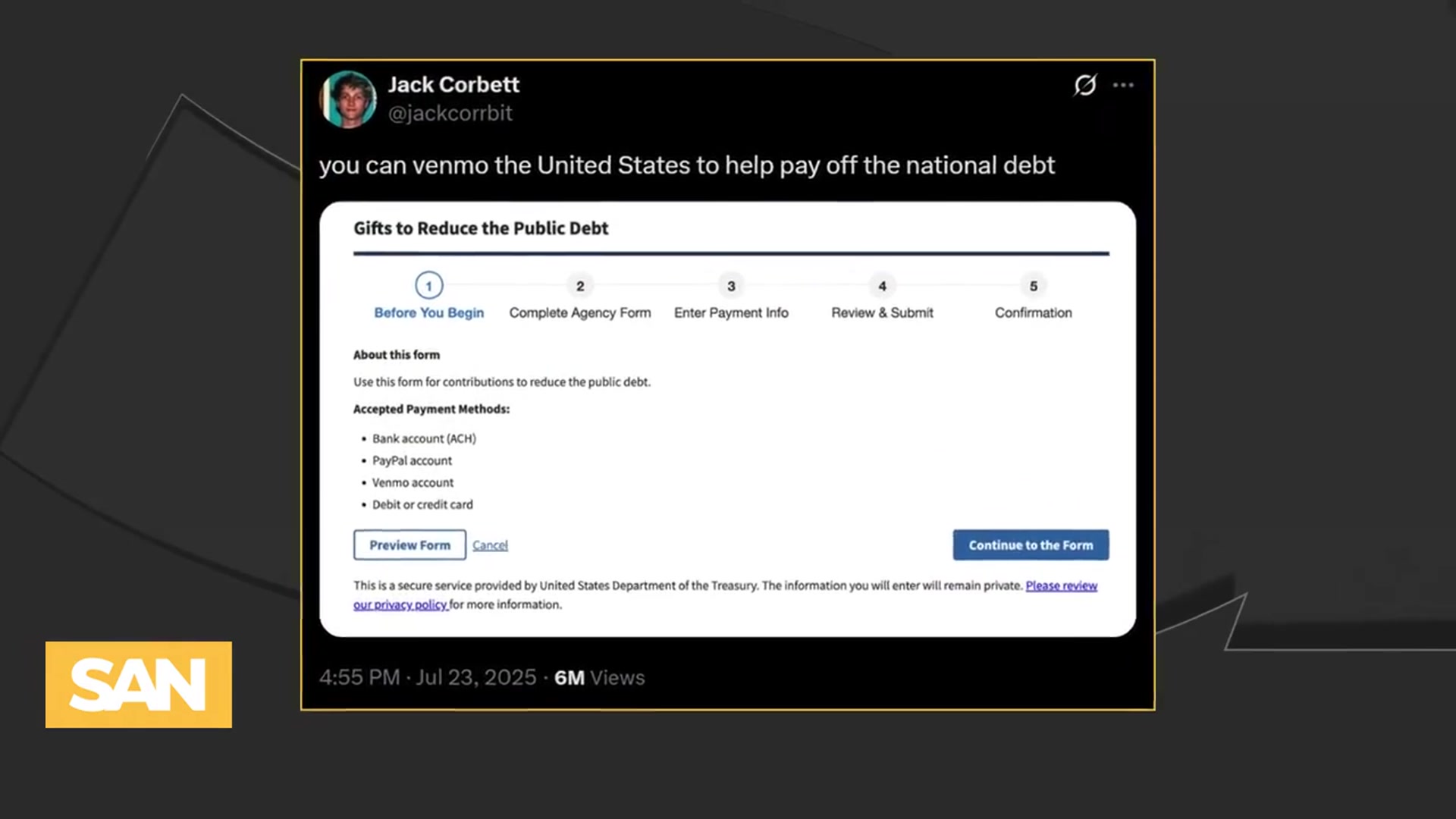 'Video thumbnail for Want to chip in on America’s debt? Now you can Venmo it'