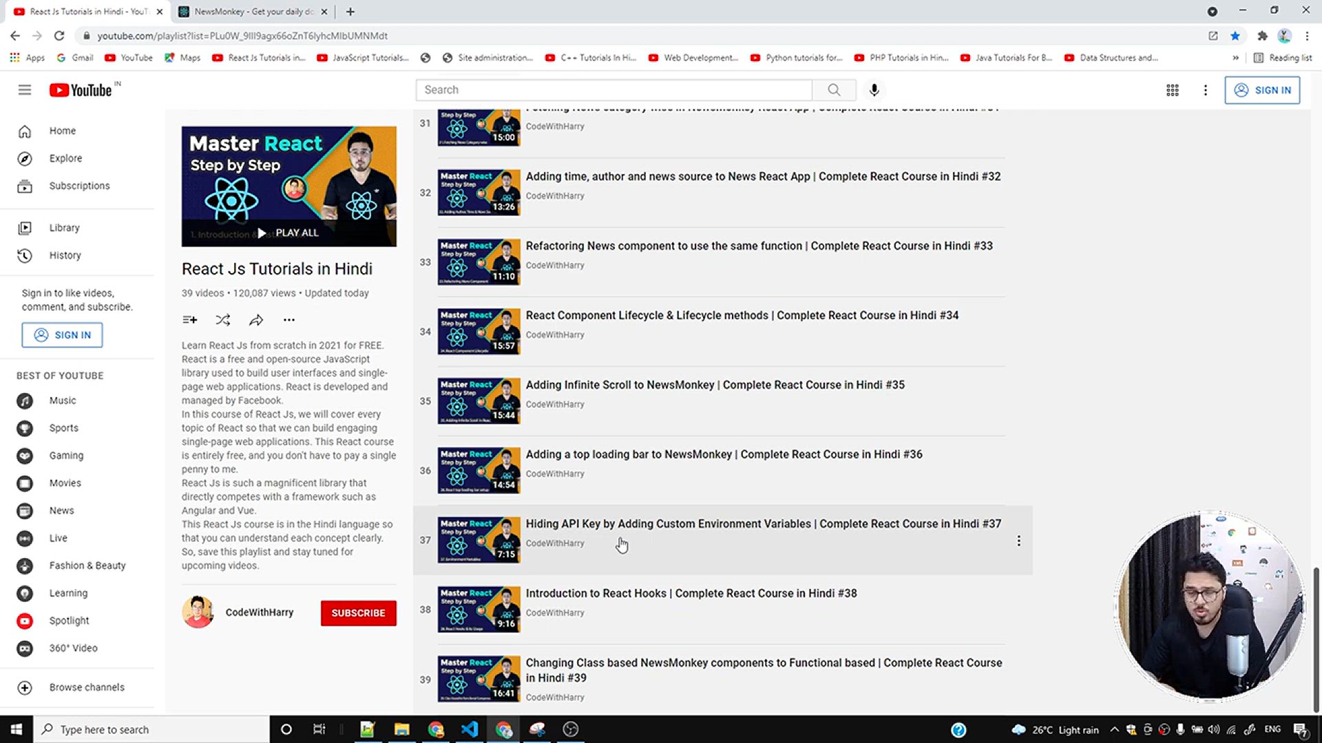 'Video thumbnail for Sticky Navbar & NewsMonkey bug fixes _ Complete React Course in Hindi #40'