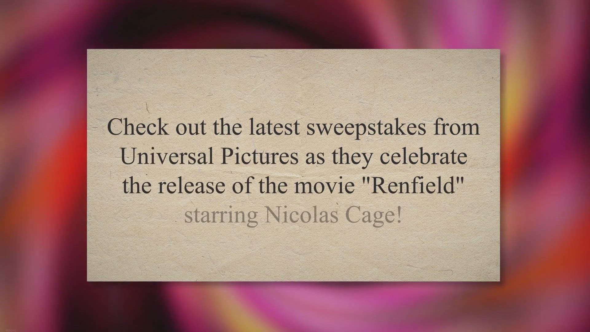 Video thumbnail for Universal Pictures Free Renfield Sweepstakes - Win A Dracula Themed Arcade Game, Movie Memorabilia & More