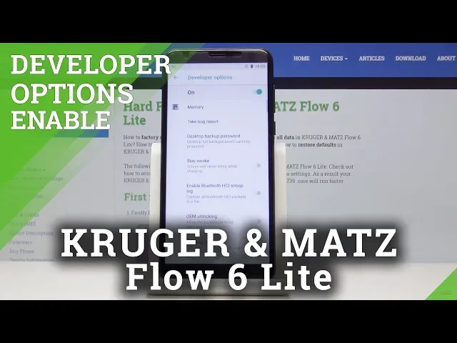 Video thumbnail for How to Get Access to Developer Options on KRUGER & MATZ Flow 6 Lite - OEM Unlock / USB Debug