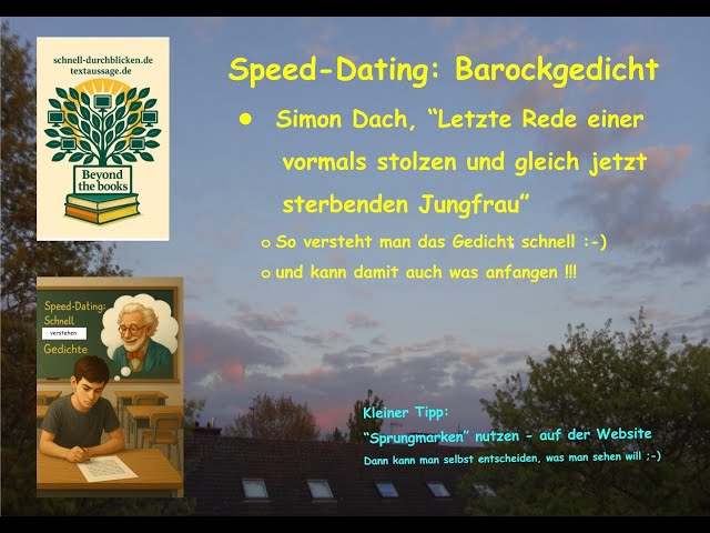 Video thumbnail for Speed-D: Barockgedicht, "Letzte Rede ..." von Simon Dach: Inhalt, Aussage, Thema, Mittel, Kritik