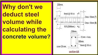'Video thumbnail for Why don't we deduct steel volume while calculating concrete volume in RCC?'