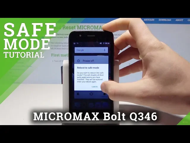 Video thumbnail for SAFE MODE in MICROMAX Bolt Q346 - Open & Exit Safe Mode