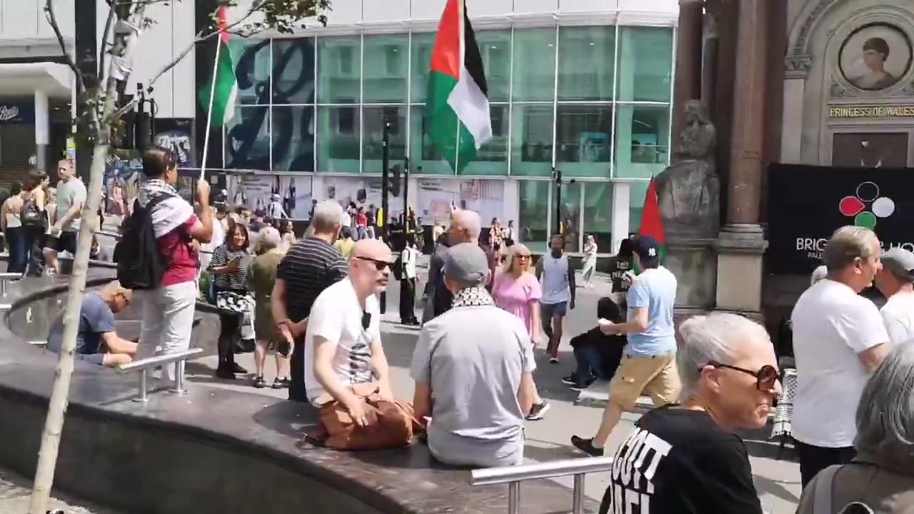 Video thumbnail for UK: Pro-Palestine Demonstration Takes Place in Brighton and Hove.