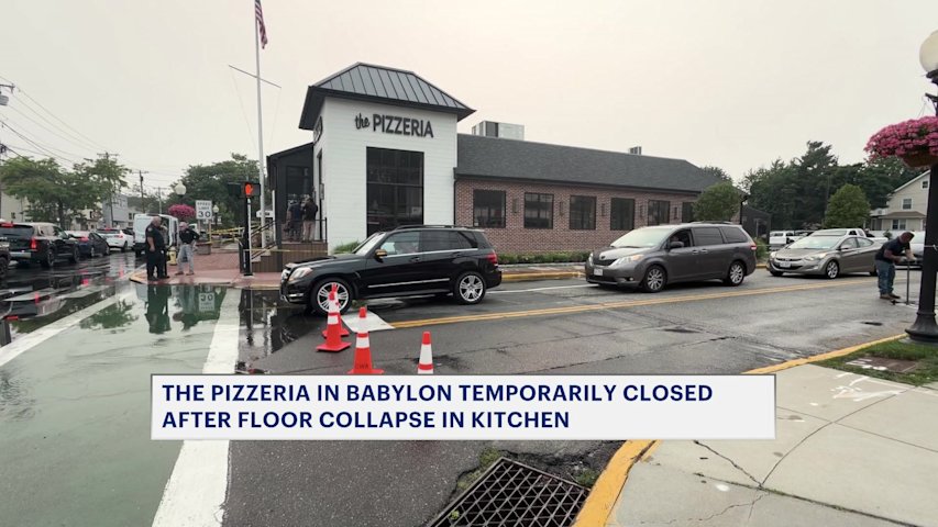 Video thumbnail for The Pizzeria in Babylon temporarily closed due to floor collapse
