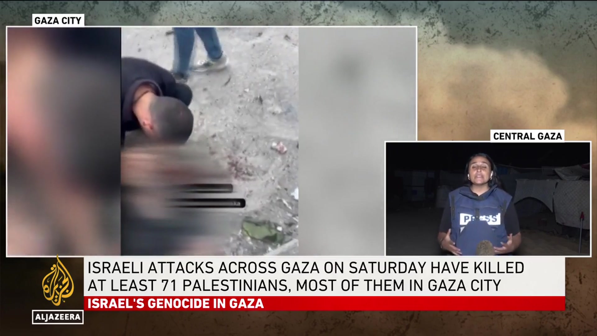 'Video thumbnail for Attack on fleeing Palestinians: Israel attacks people escaping its bombing campaign'