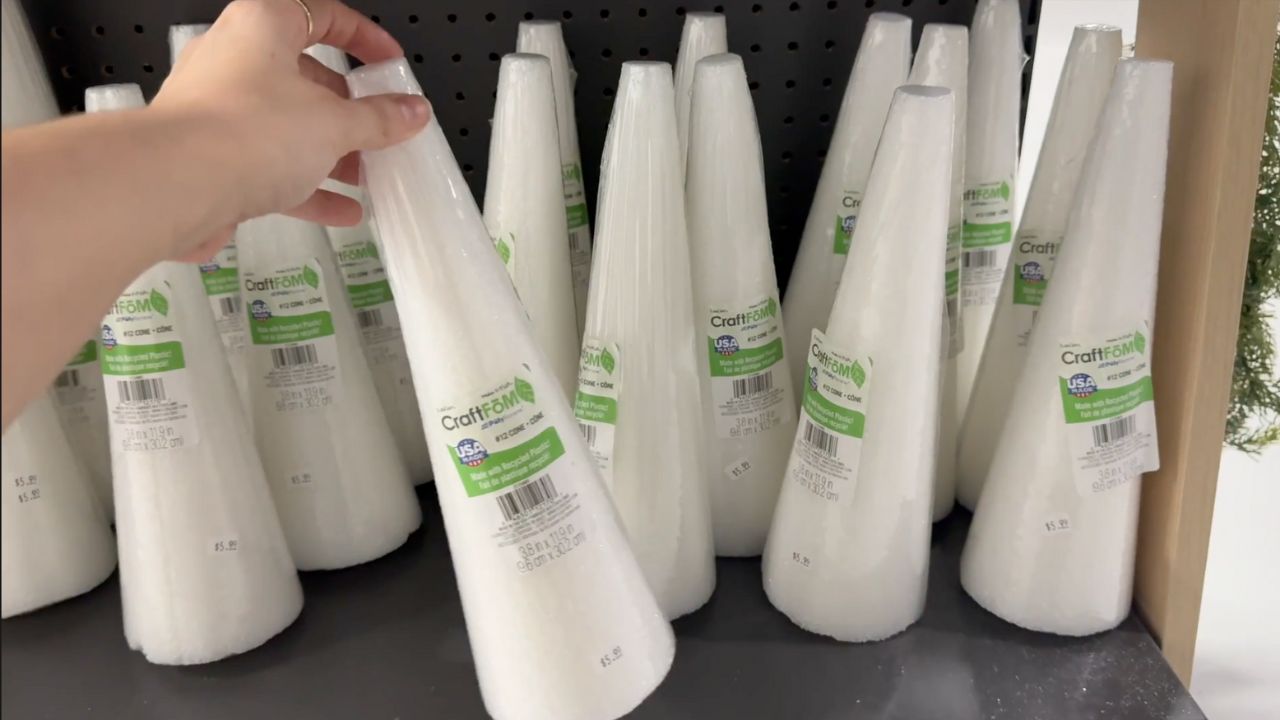 Video thumbnail for The BRILLIANT way he turns a $1 foam cone into stunning Christmas decor!