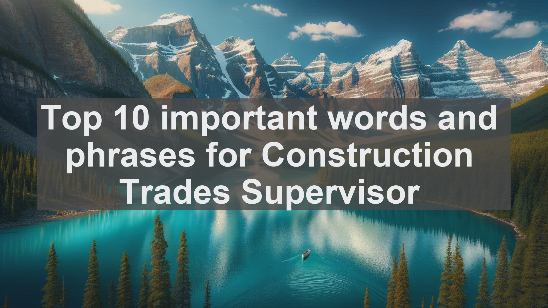 'Video thumbnail for Top 10 important words and phrases for Construction Trades Supervisor'