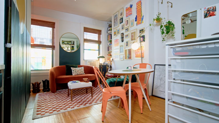 Video thumbnail for House Tour: A Renter's Trick for Hiding the Tub in a 240-Square-Foot Studio Is Like Magic