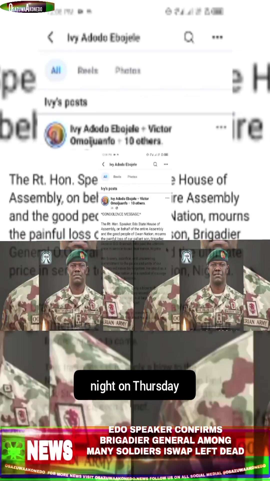 Edo Speaker Confirms Brigadier General Among Many Soldiers Iswap Left Dead