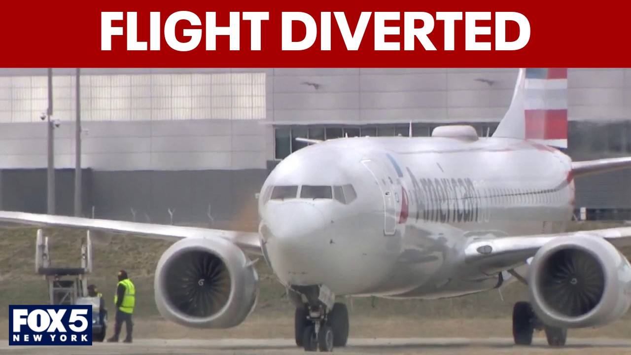 Video thumbnail for Flight diverted after leaving JFK Airport due to disruptive passenger