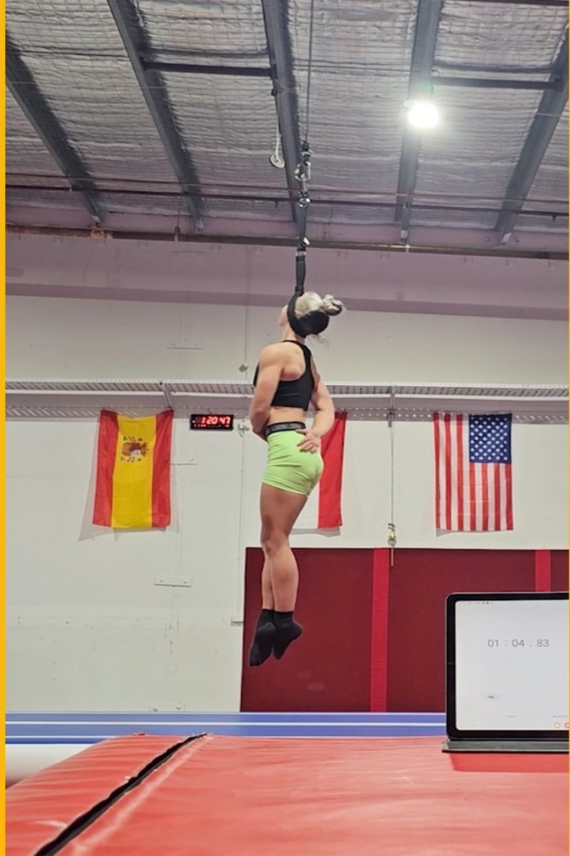 Video thumbnail for Longest duration performing aerial neck spins - 3 minutes and 1.18 seconds by Tiffany Field