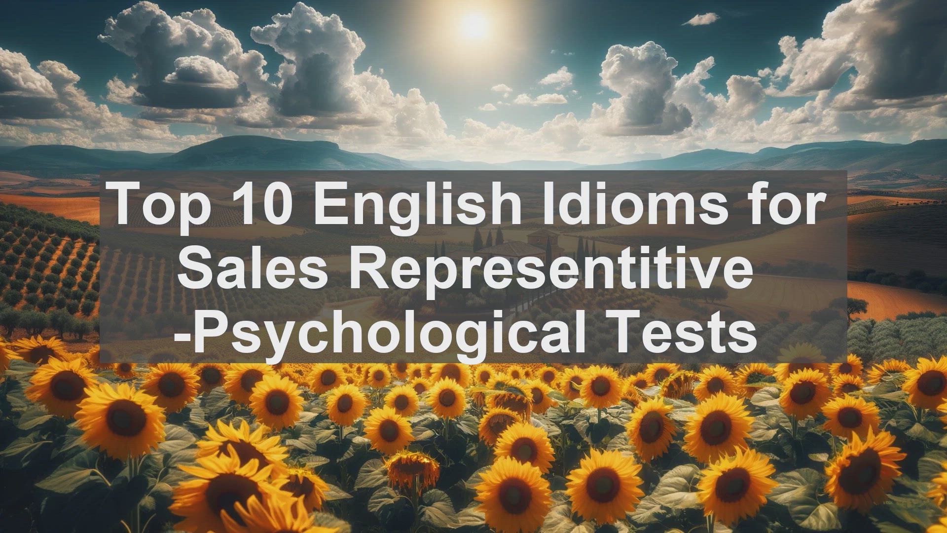 'Video thumbnail for Top 10 English Idioms for Sales Representitive Psychological Tests'