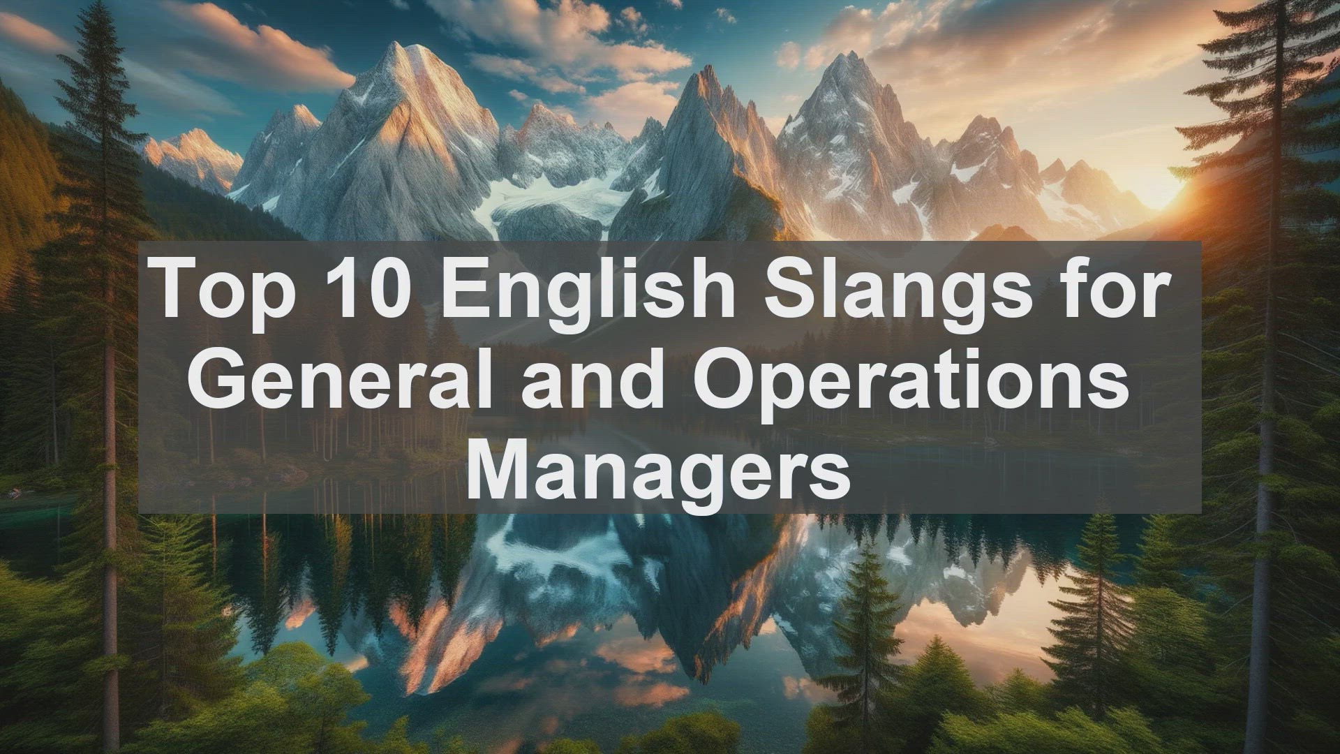 'Video thumbnail for Top 10 English Slangs for General and Operations Managers'