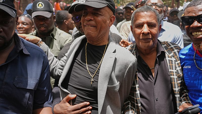 Video thumbnail for Former Haitian president expected to testify in court on rare visit home