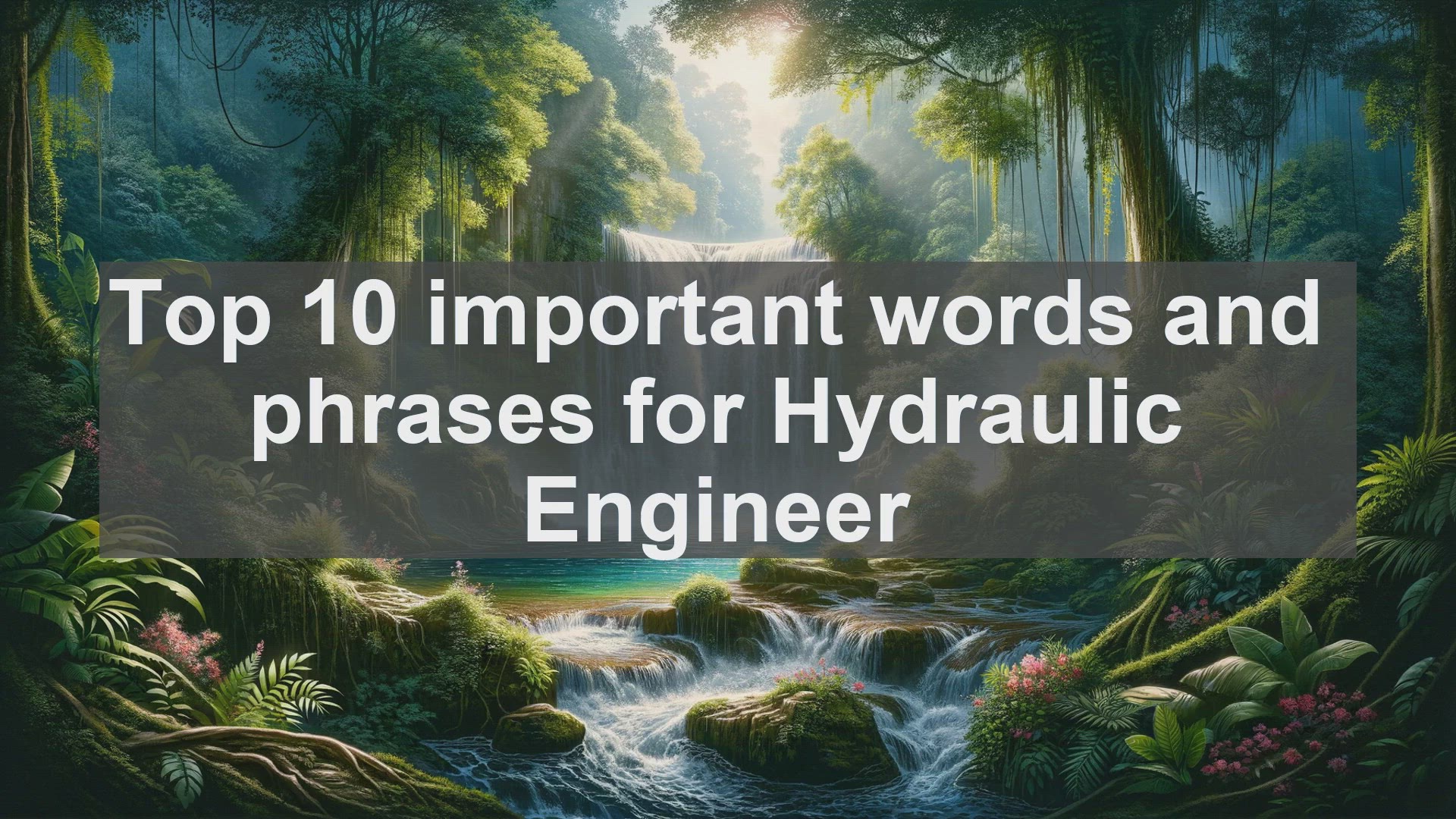 'Video thumbnail for Top 10 important words and phrases for Hydraulic Engineer'