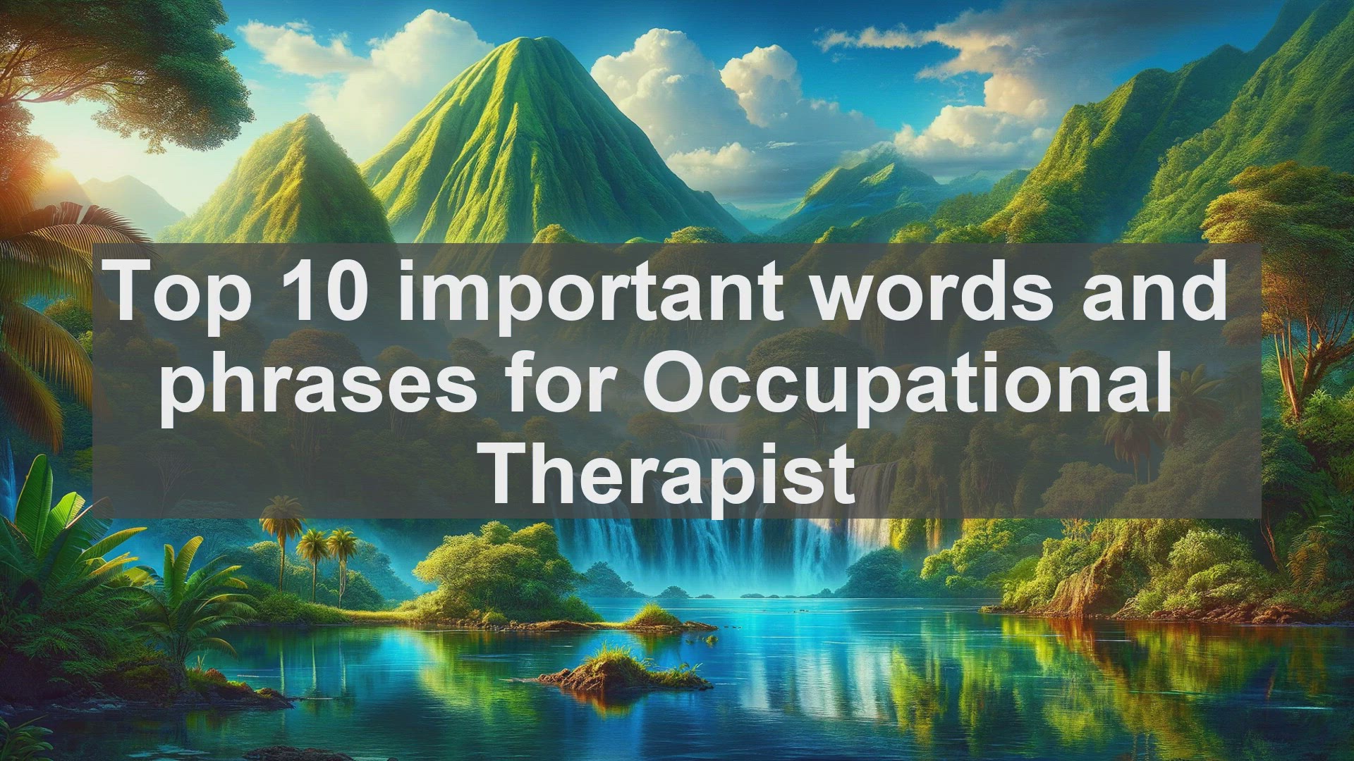'Video thumbnail for Top 10 important words and phrases for Occupational Therapist'