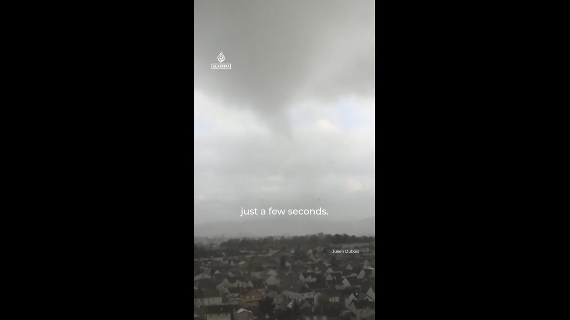 'Video thumbnail for Rare tornado kills at least one person after toppling cranes near Paris'