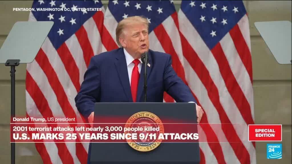 Video thumbnail for REPLAY: Trump speaks at 9/11 25th anniversary ceremony at the Pentagon