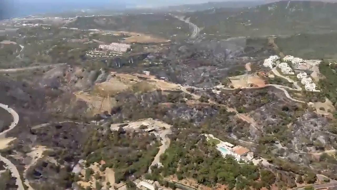 Video thumbnail for Spain: Aerial firefighting continues as wildfire kills 12 in southern Spain (2).