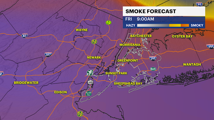 Video thumbnail for Wildfire smoke impacts Brooklynites through the rest of this week