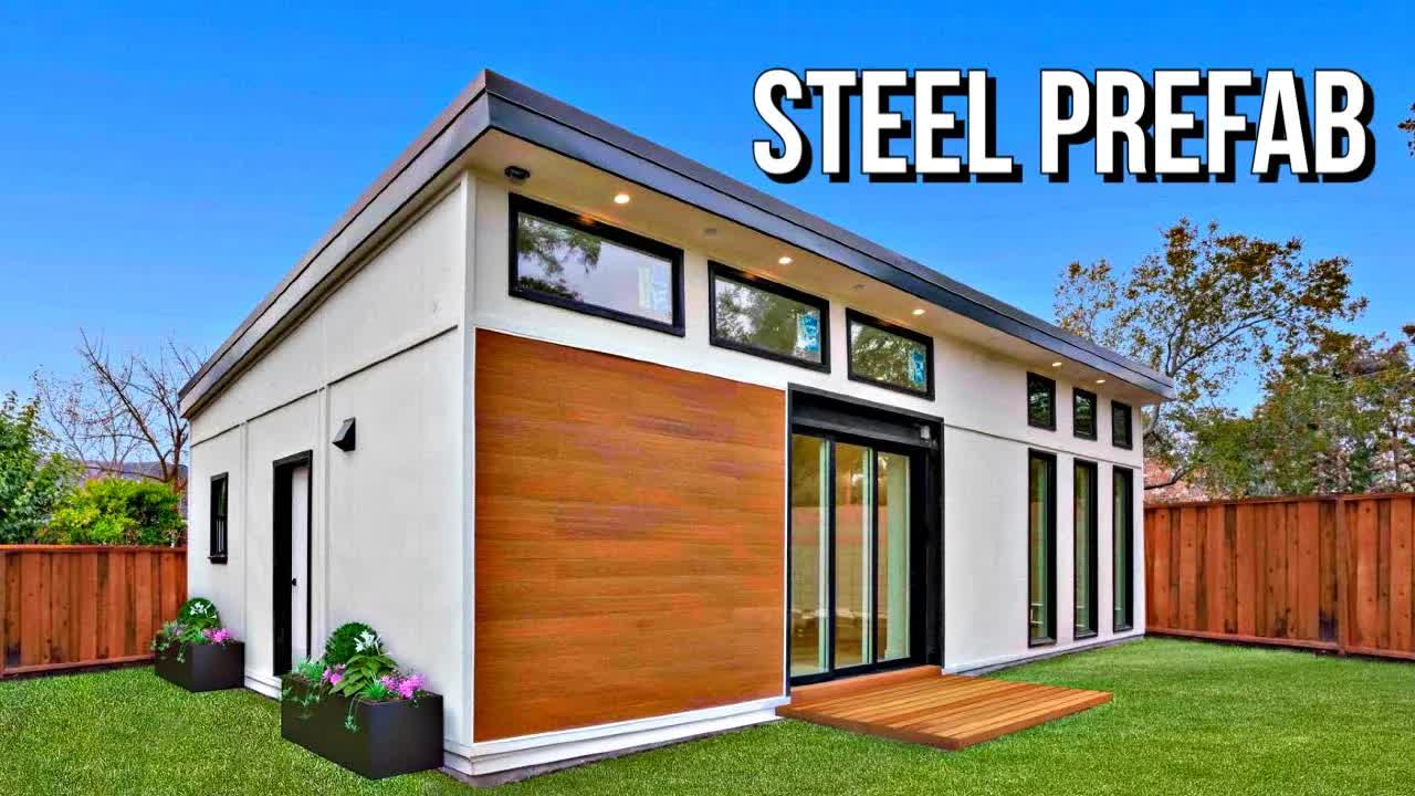 Video thumbnail for kerry tarnow: steel frame prefab homes trending in california! roof and realm adu review, prices & models
