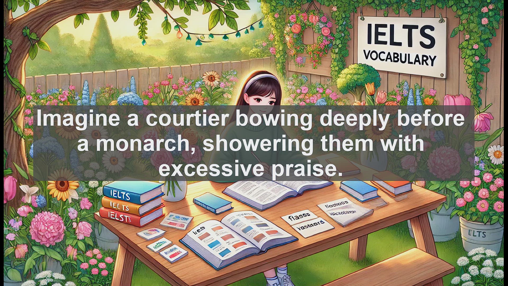 'Video thumbnail for 2000 Must Know IELTS 9.0 Vocabulary - Fawning: Mastering the Art of Excessive Flattery'
