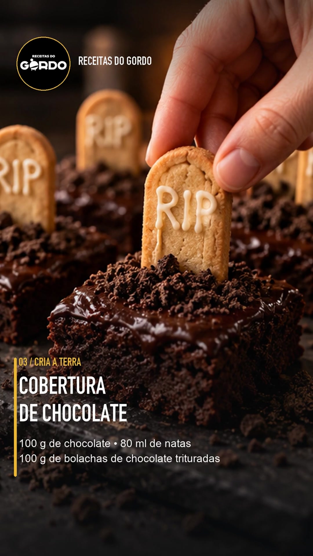 Video thumbnail for 🪦🍫 Brownies do Cemitério Assombrado #ReceitasDoGordo #BrowniesDeHalloween #ReceitasDeHalloween