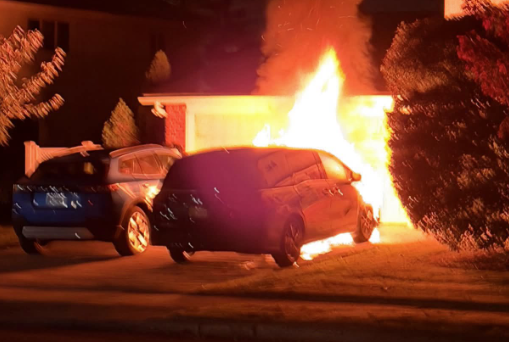 Video thumbnail for Van bursts into flames in driveway of Port Washington North home
