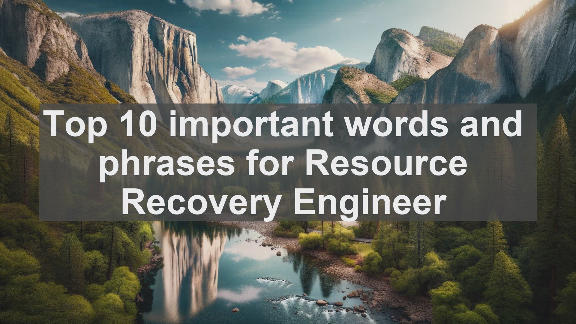 'Video thumbnail for Top 10 important words and phrases for Resource Recovery Engineer'