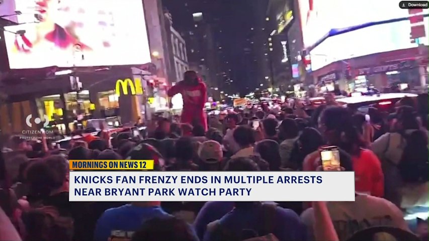 Video thumbnail for Knicks loss followed by arrests, injuries as crowds spill into Manhattan streets