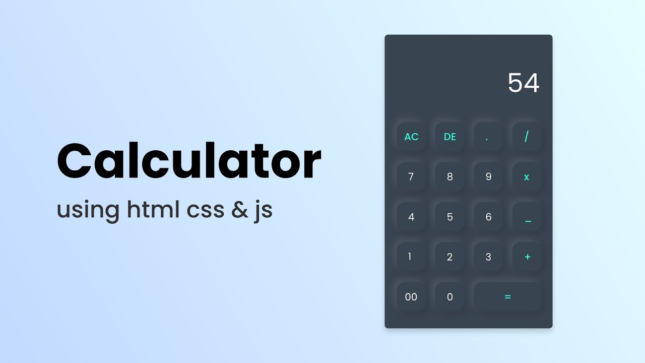 'Video thumbnail for How To Make A Calculator Using HTML CSS And JavaScript'