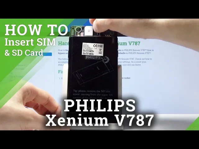 Video thumbnail for How to Insert Micro SIM Card to PHILIPS Xenium V787 - Input Memory Card