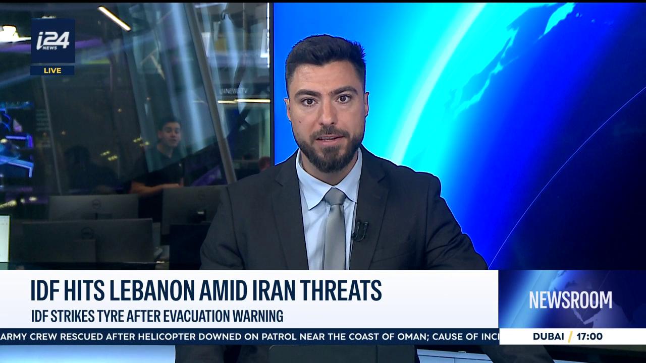Video thumbnail for IDF hits Lebanon amid Iran threats: IDF strikes Tyre after evacuation