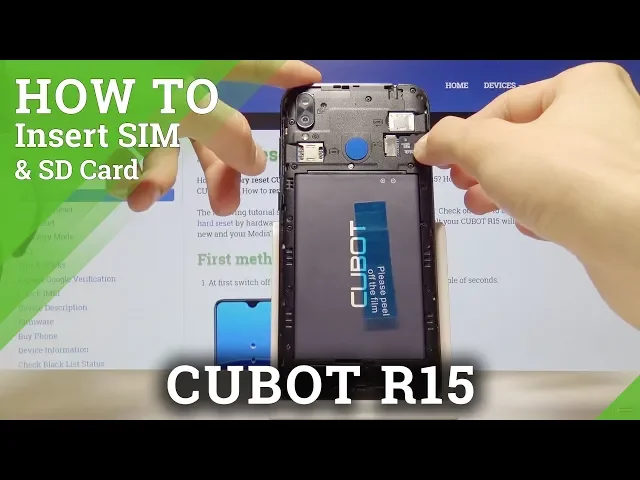 Video thumbnail for How to Insert Nano SIM & Micro SD Card in CUBOT R15 - SIM & SD Installation