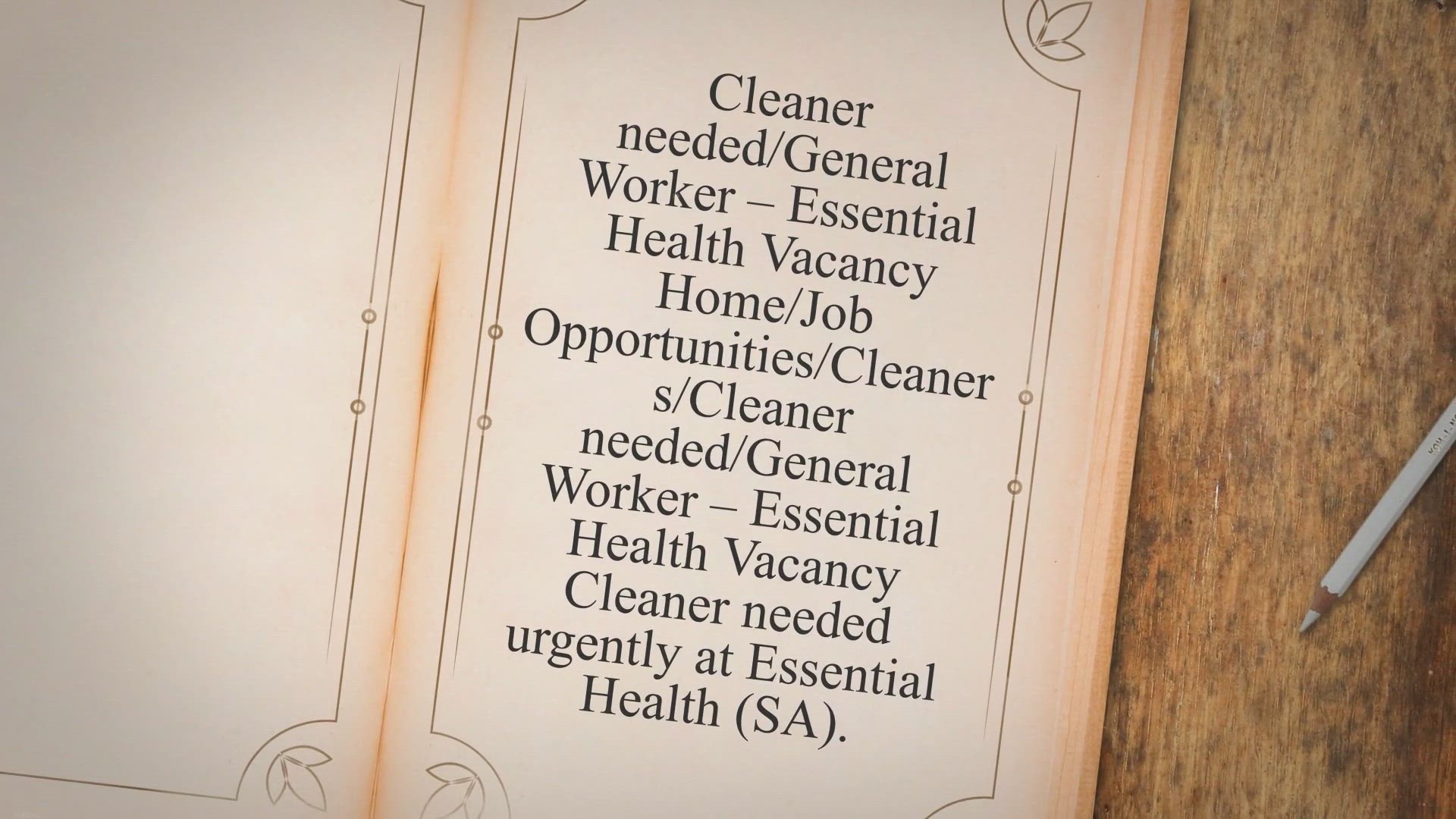 Video thumbnail for Cleaner needed/General Worker – Essential Health Vacancy
