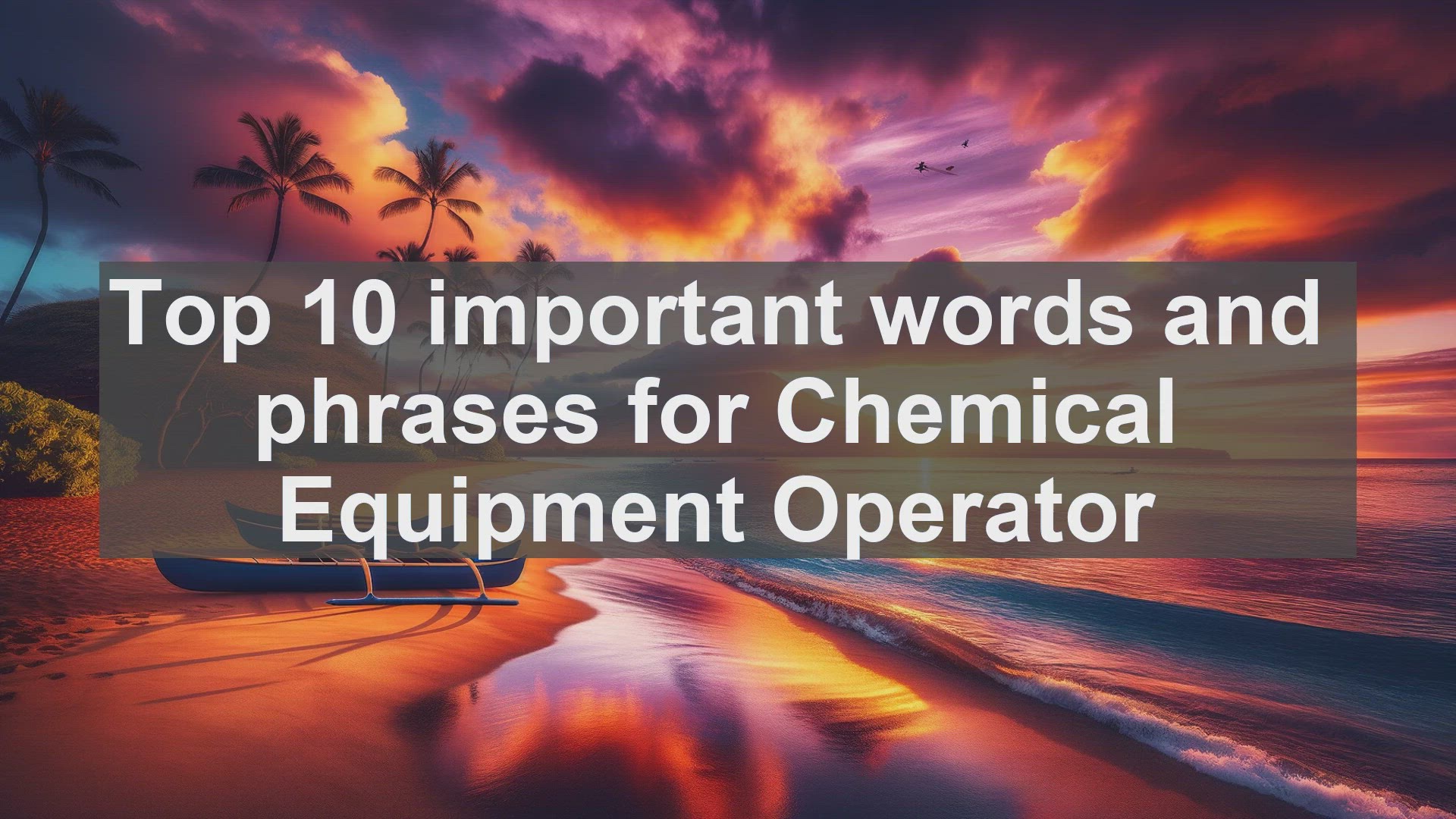 'Video thumbnail for Top 10 important words and phrases for Chemical Equipment Operator'