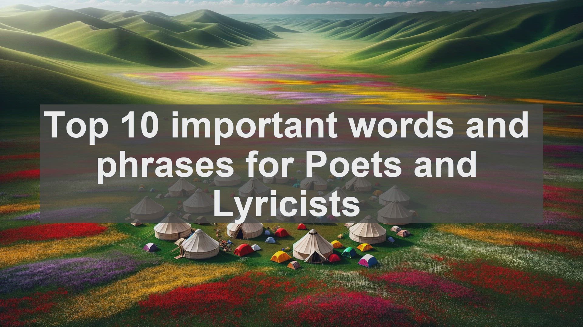 'Video thumbnail for Top 10 important words and phrases for Poets and Lyricists'