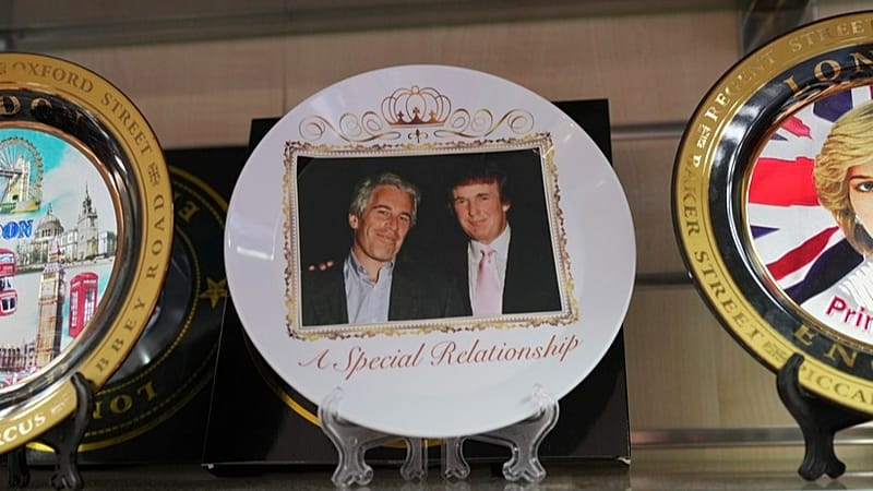 Video thumbnail for Trump features in new batch of photos from Jeffrey Epstein's estate