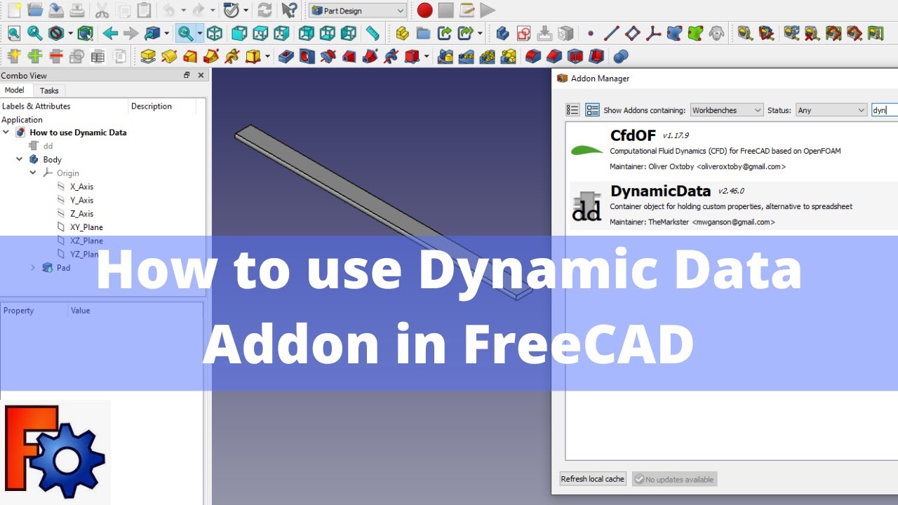 'Video thumbnail for Dynamic Data Addon in FreeCAD | FreeCAD Tutorial | FreeCAD Beginner Tutorial | Mechnexus |'